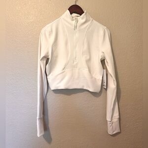 NEW 90 Degrees Rib Academy Half Zip Athletic Long Sleeve Jacket Top M